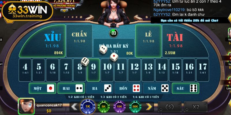 Cập nhật luật chơi Sicbo tiêu chuẩn từ 33WIN